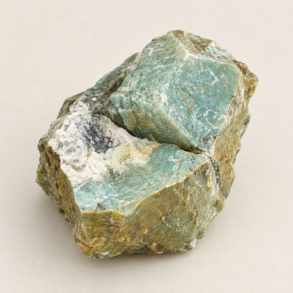 Dettaglio dell'amazzonite grezza