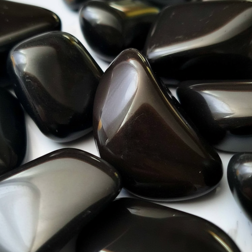 Macro close-up onice nero tumbled