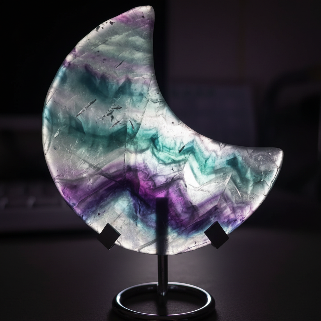 Luna in Fluorite Rainbow - macro sfumature