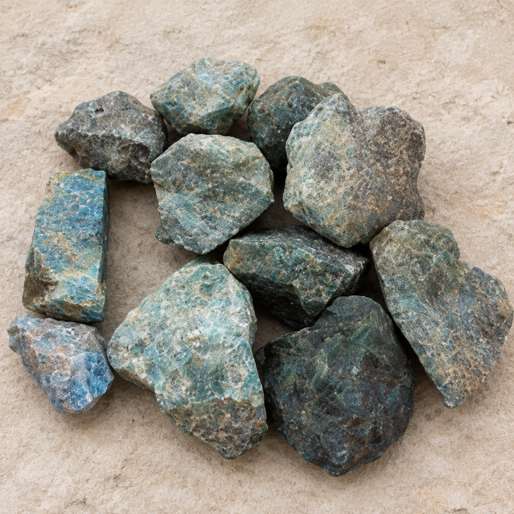 Assortimento di apatite grezza