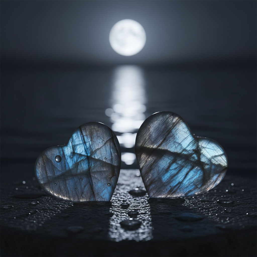 Cuori Pietra di Luna - Dark Moody Lunare