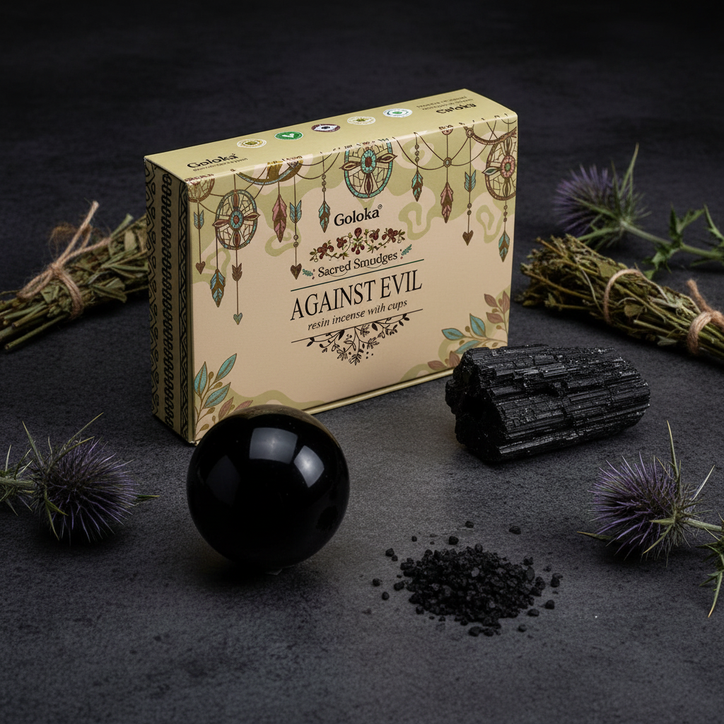 Composizione protettiva con ossidiana e erbe