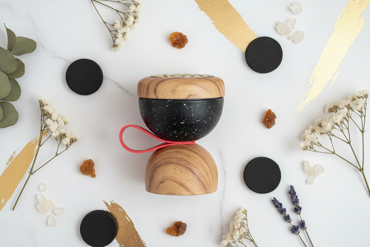 Bruciatore Legno e Ceramica - Flat lay