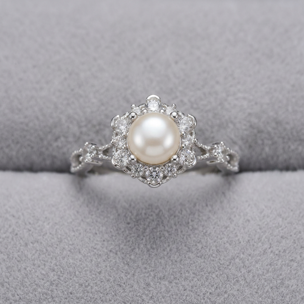 Anello 321 su velluto grigio