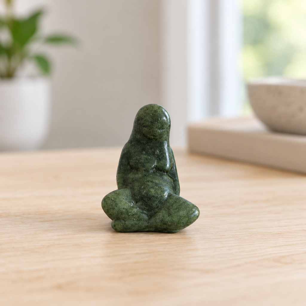 Madre Terra mini verde su piano in legno