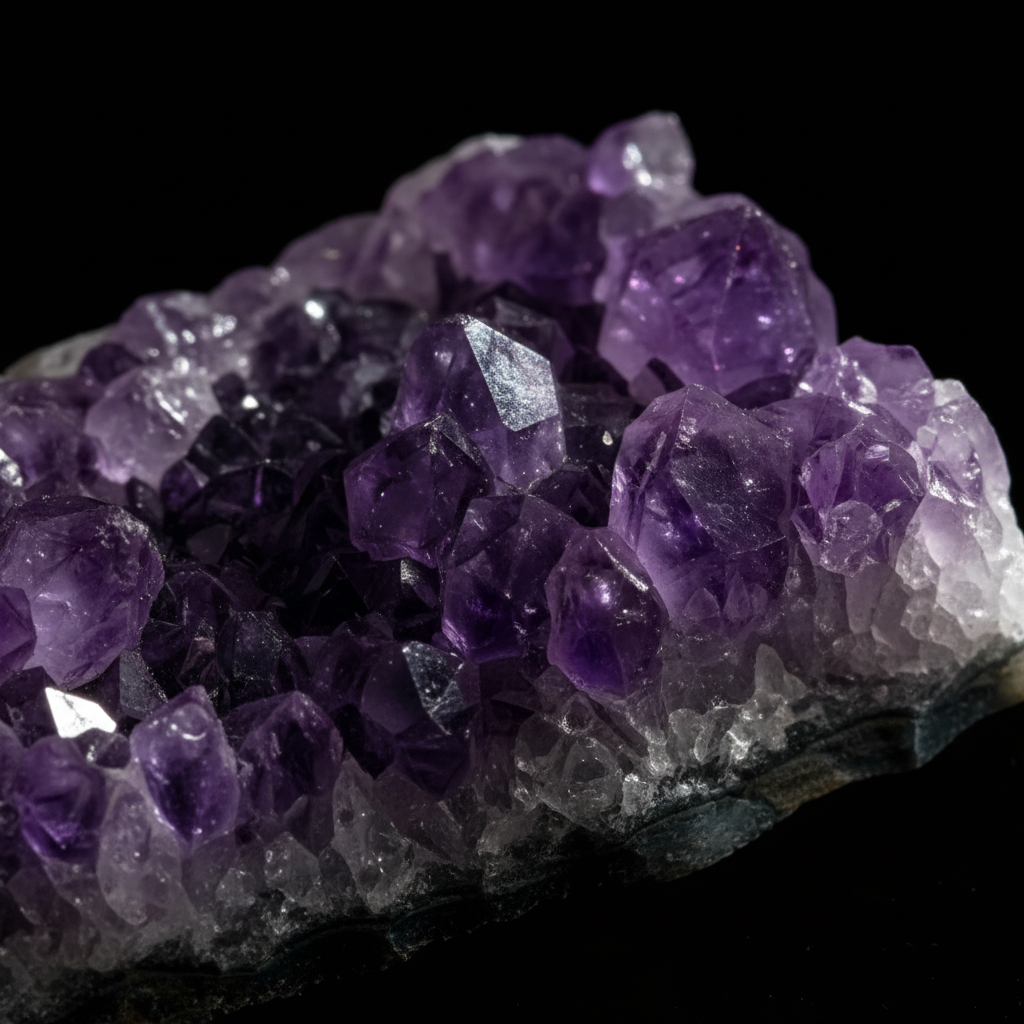 Drusa ametista grezza - macro cristalli viola