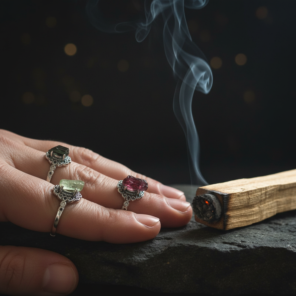 Anello tormalina palo santo