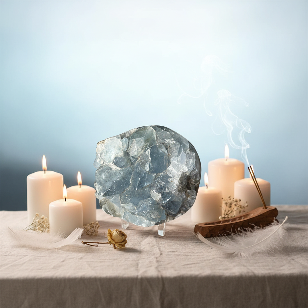 Celestina cubica - rituale angelico candele