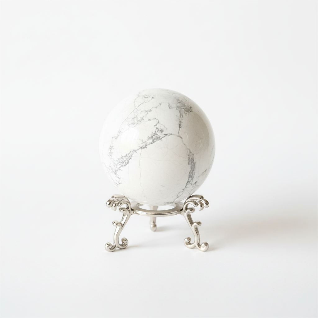 Sfera Howlite sfondo bianco