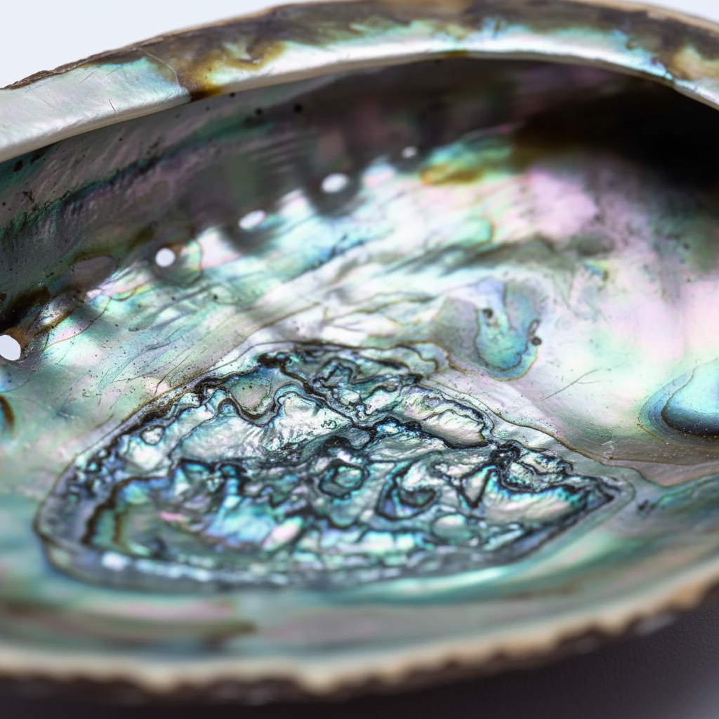 Conchiglia abalone - macro madreperla iridescente