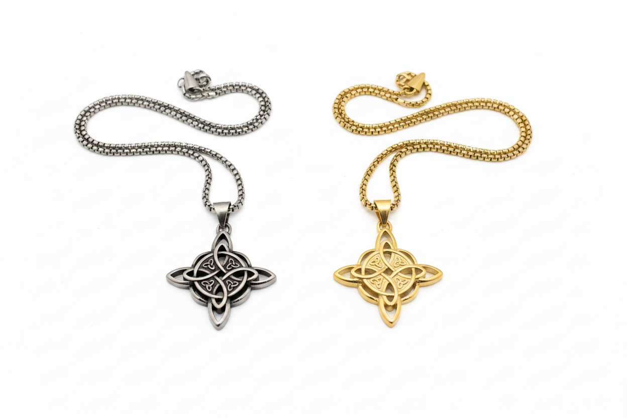 Collana Nodo della Strega - varianti Silver e Gold insieme