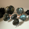 Collezione cuori in Labradorite su supporti rame