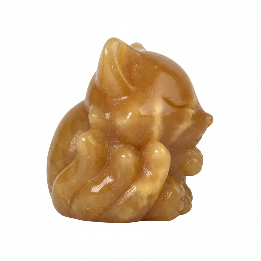 Kitsune Calcite Gialla - profilo sfondo bianco