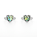 Anelli a cuore in madreperla abalone e rame placcato argento