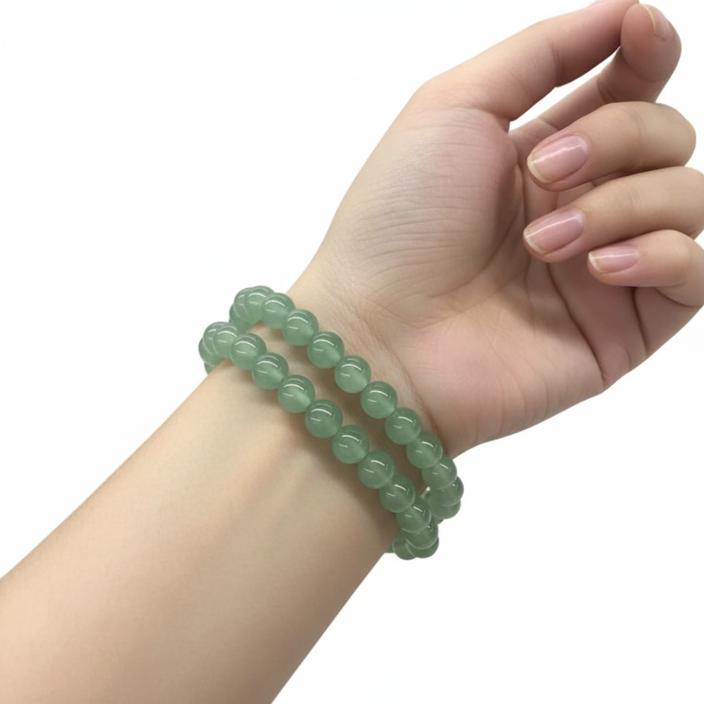 Bracciale Avventurina Verde - Indossato al polso