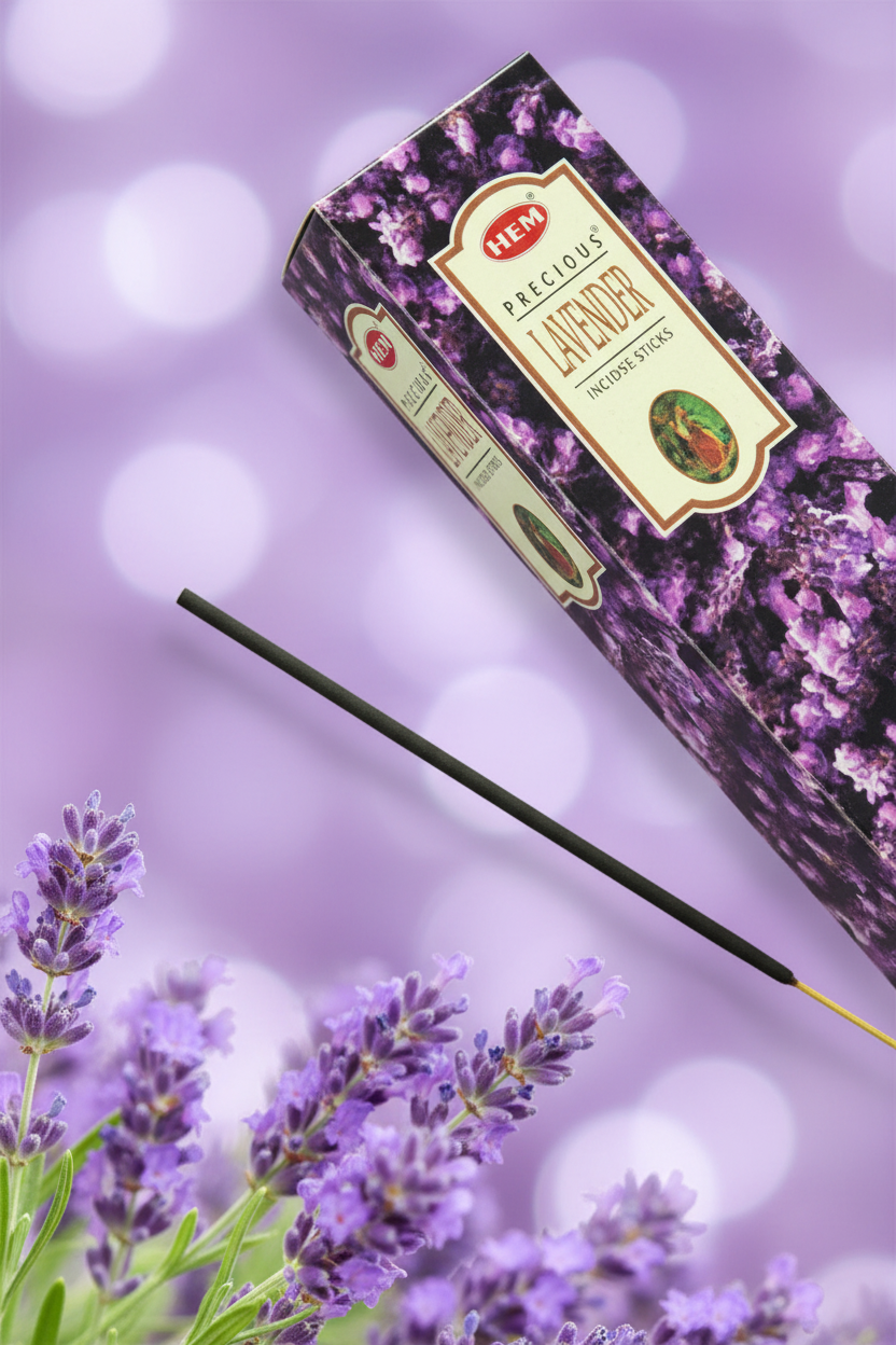 HEM Precious Lavender - composizione diagonale con bokeh viola