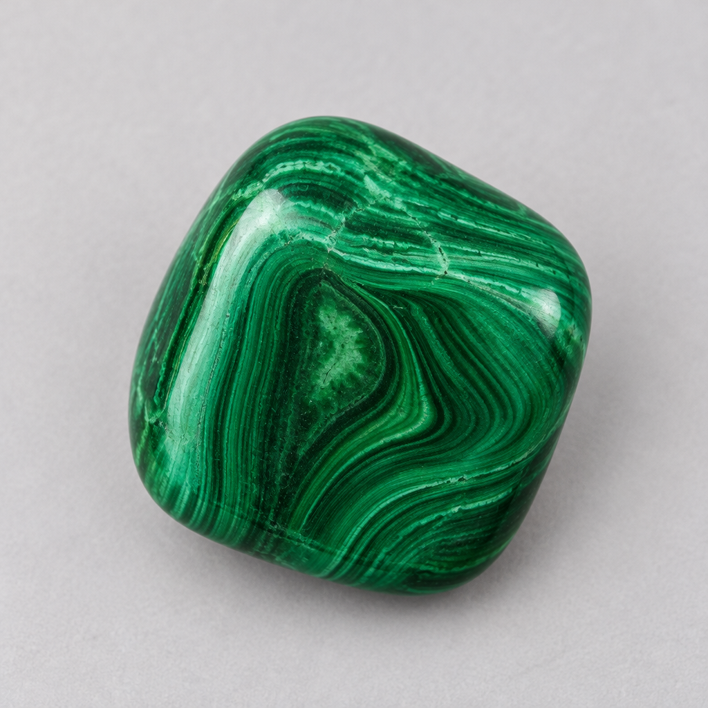 Dettaglio delle venature della malachite burattata
