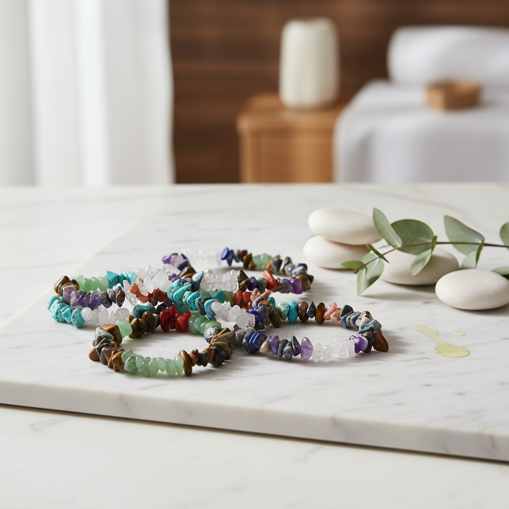 Bracciali 7 Chakra - Product shot su marmo