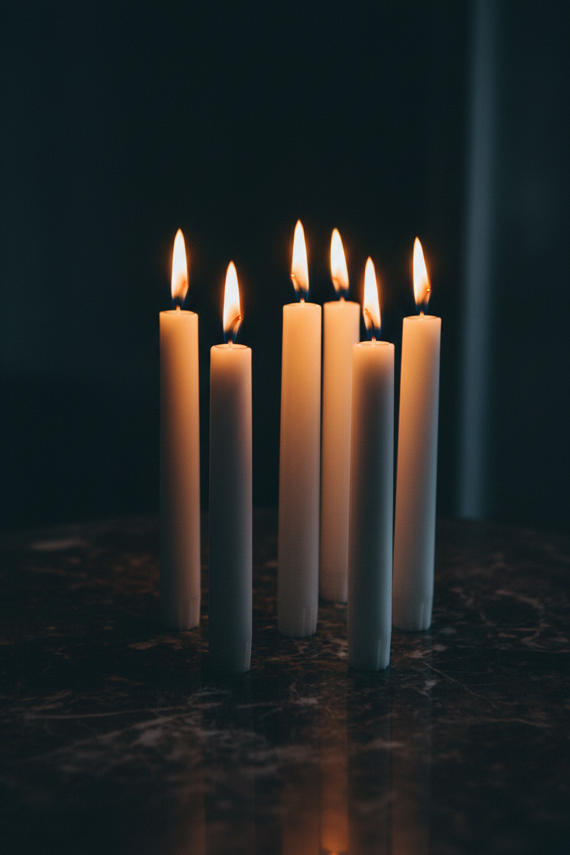 Candele Bianche 20cm - accese mood mistico