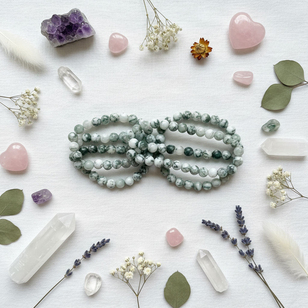 Bracciale Agata Albero - Flat lay editoriale