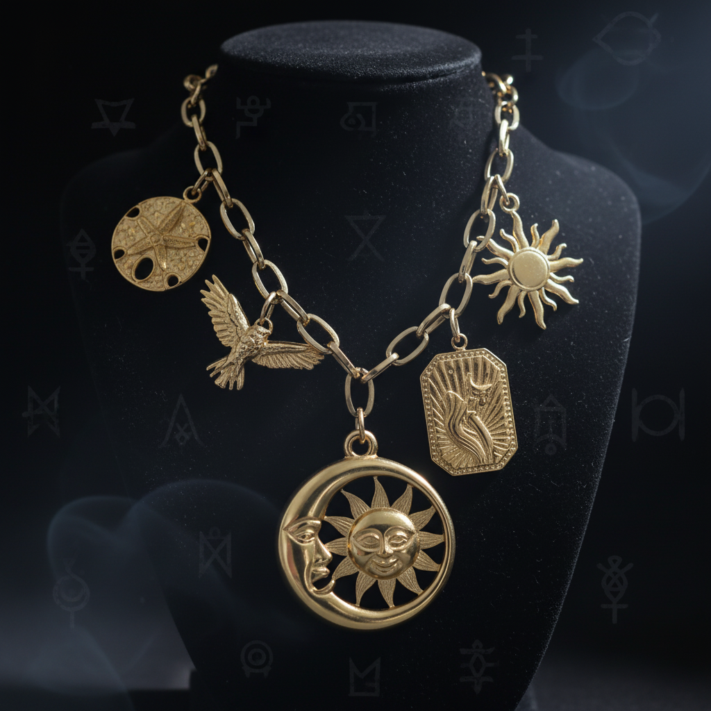Collana Sole e Luna - su velluto nero