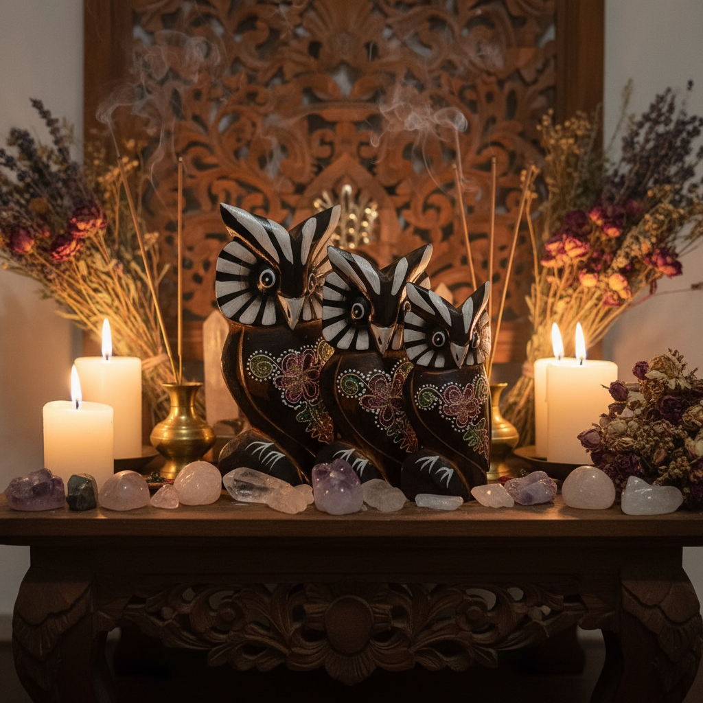 Civetta intagliata Indonesia - altare spirituale balinese