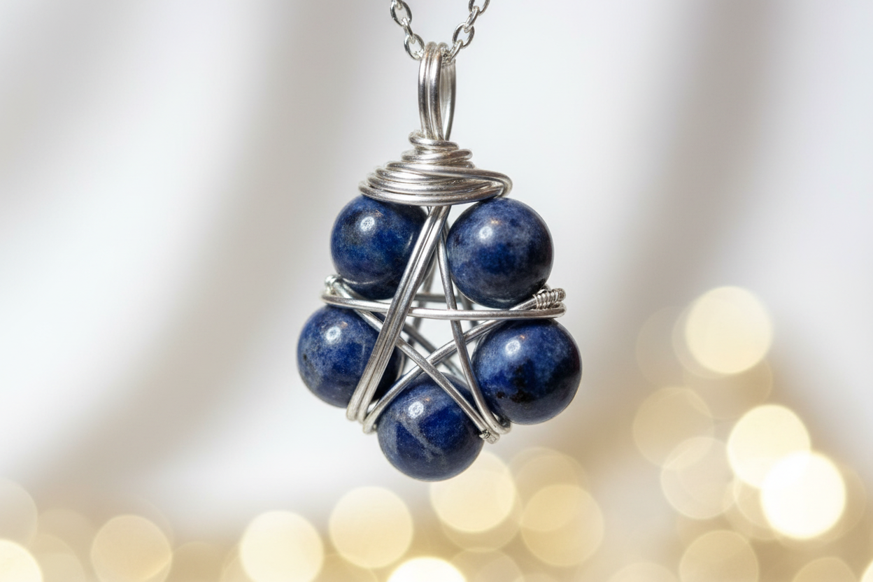 Macro dettaglio perle di Sodalite