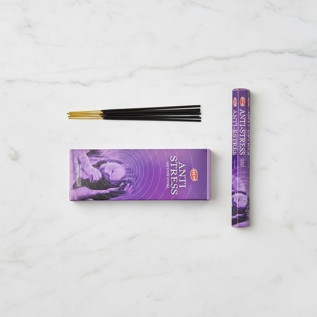 HEM Anti-Stress incensi in stick - flatlay su marmo