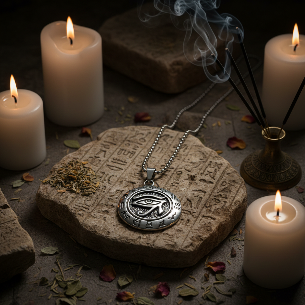 Collana Occhio di Horus - pietra antica con candele