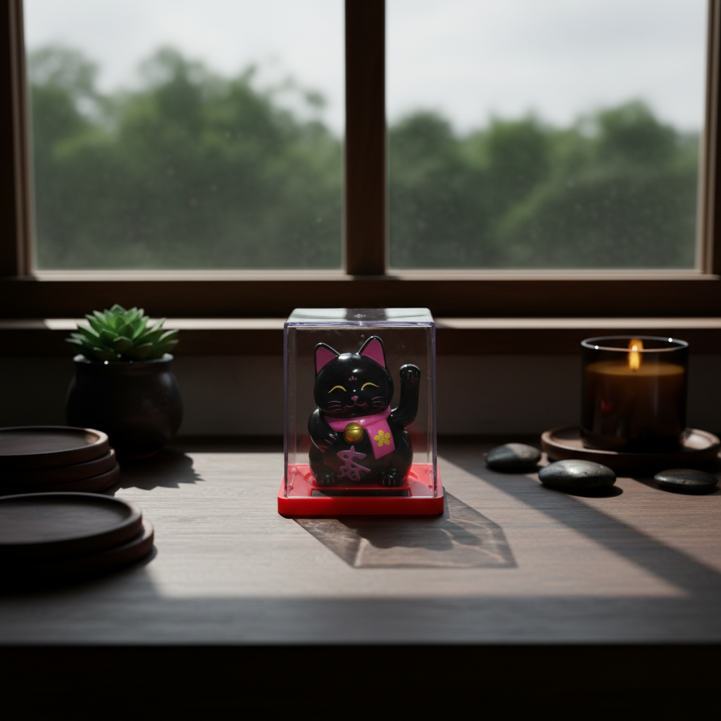 Maneki Neko nero - lifestyle finestra