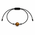 Bracciale regolabile con sfera in Occhio di tigre da 8 mm