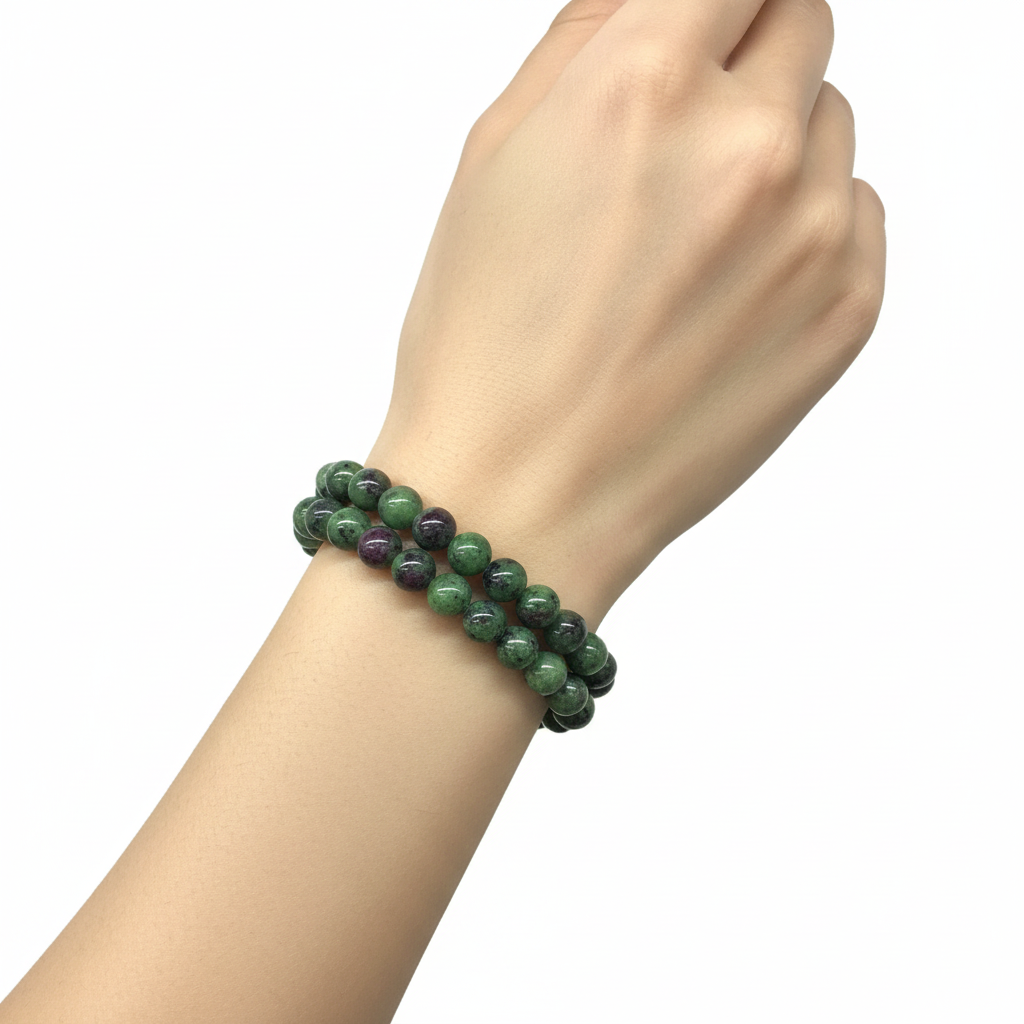 Bracciale Rubino Zoisite - Indossato al polso