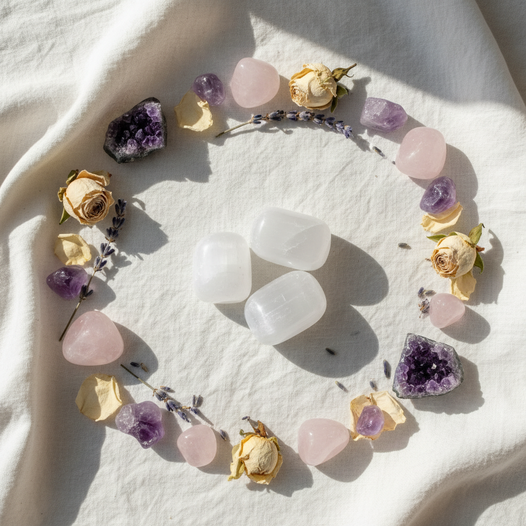 Selenite Burattata - Flat Lay Spirituale