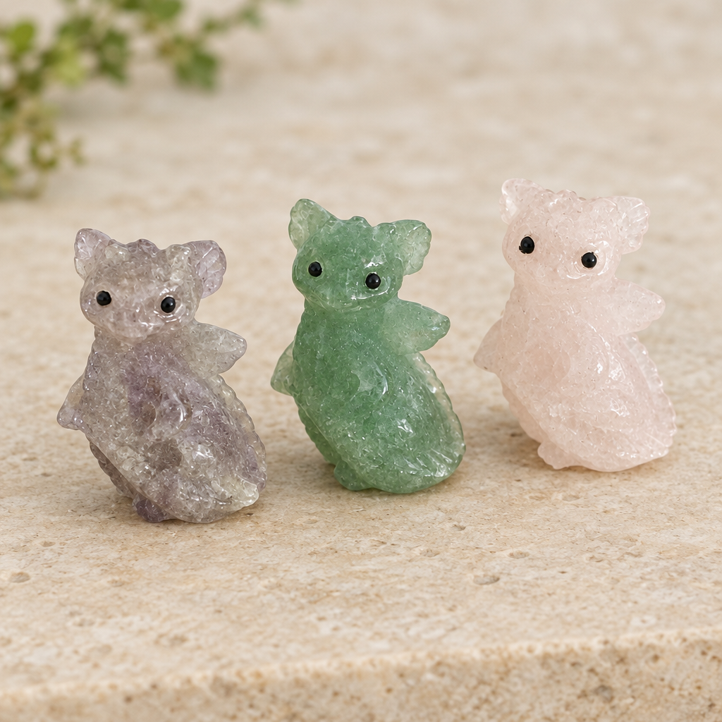 Trio di draghetti mini in pietre assortite