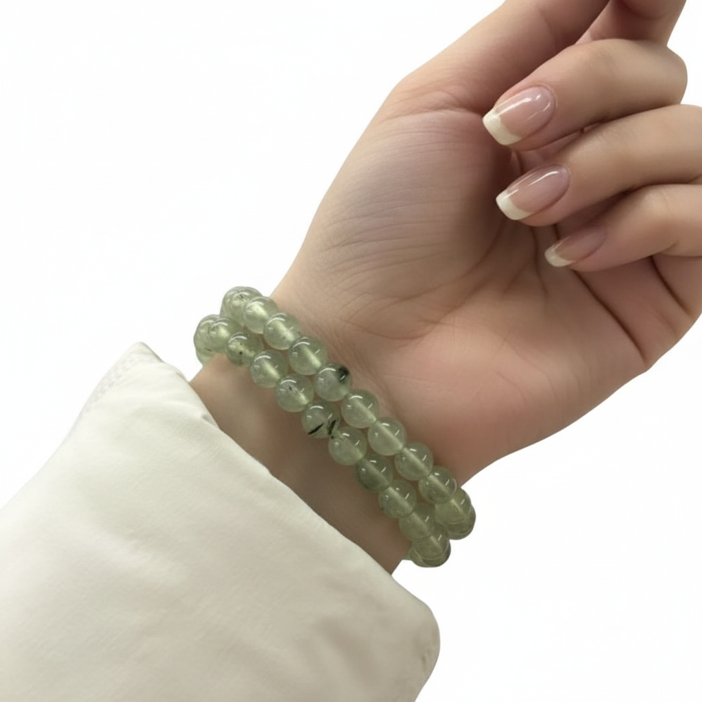 Bracciale Prehnite - Indossato al polso
