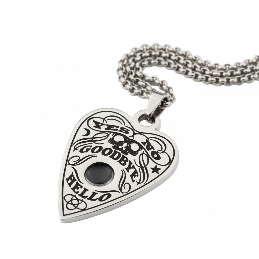 Collana Planchette Ouija - sfondo bianco