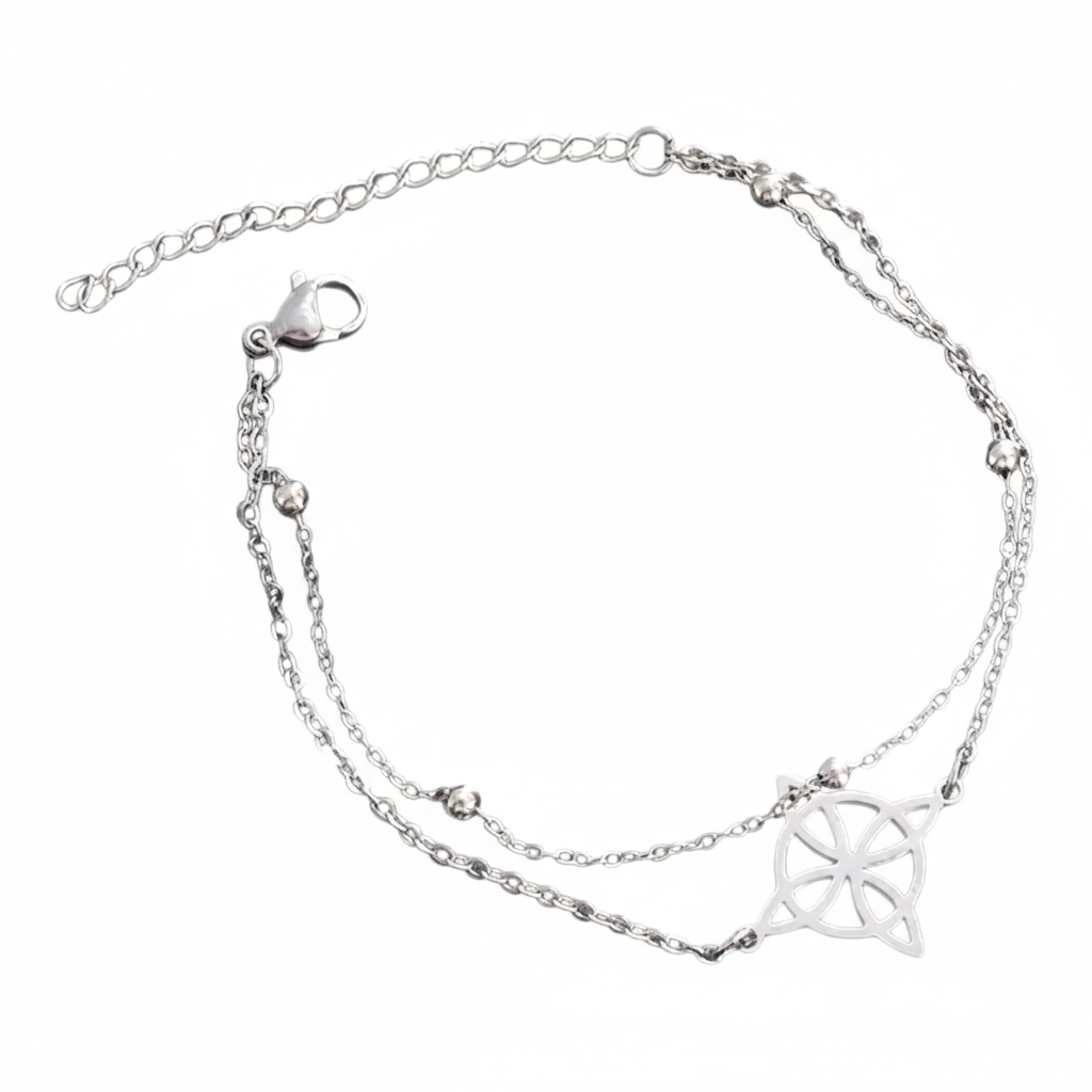 Bracciale Doppio Giro Nodo della Strega sfondo bianco