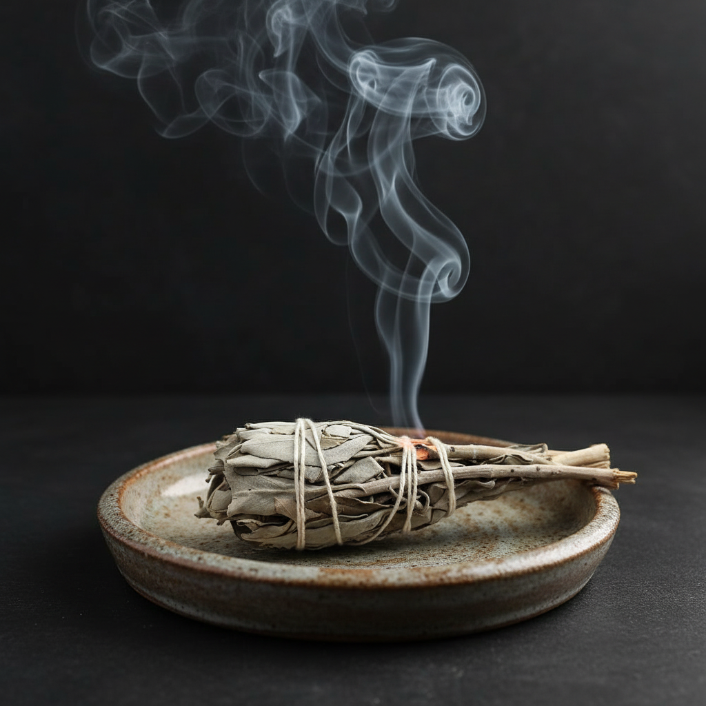 Torcia di Salvia Bianca - in combustione