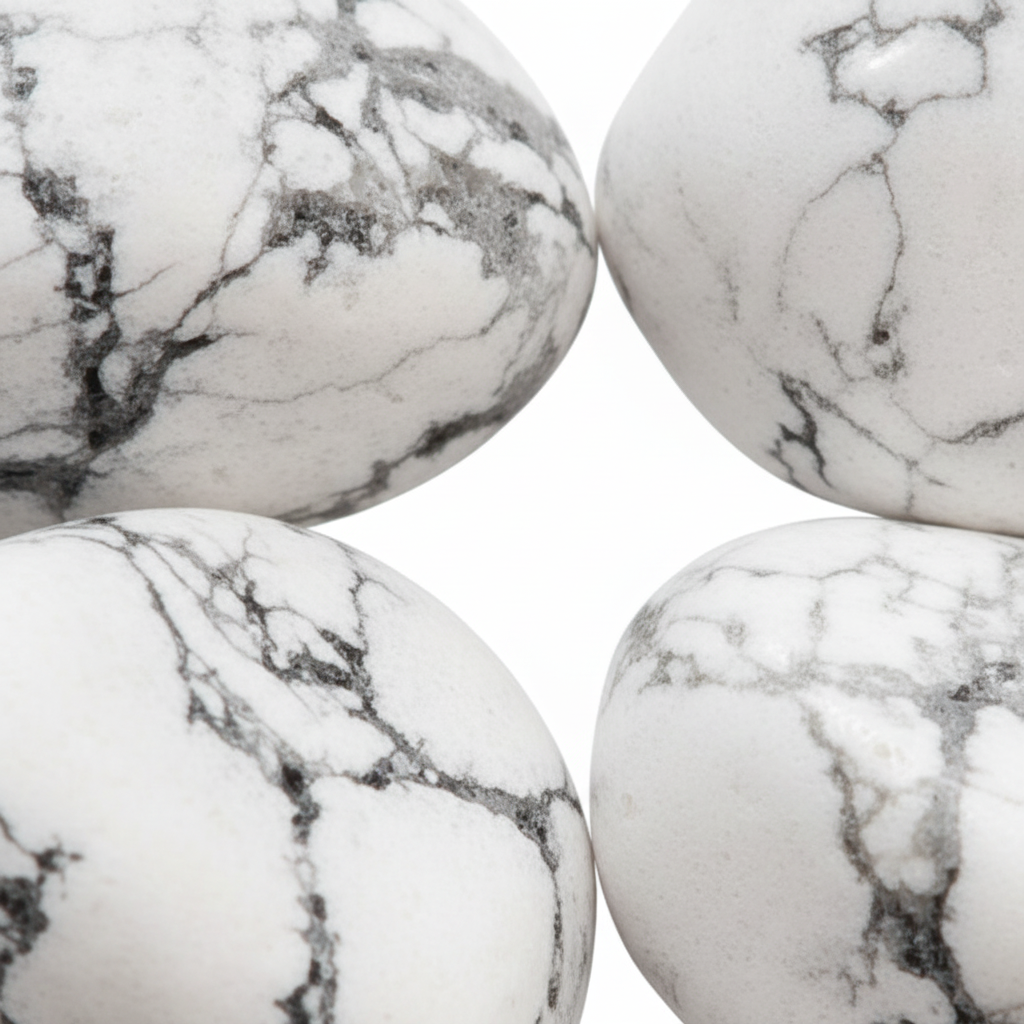 Macro close-up howlite tumbled