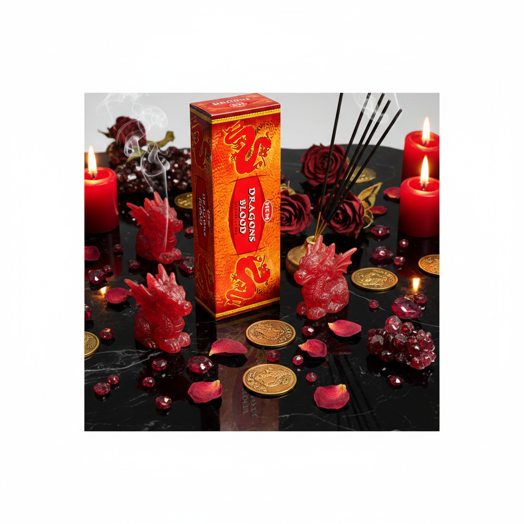HEM Dragons Blood - composizione con cristalli e resina