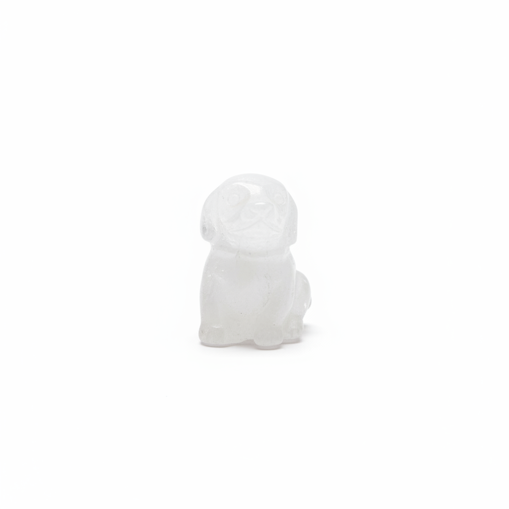 Mini Cane Pietra Naturale sfondo bianco