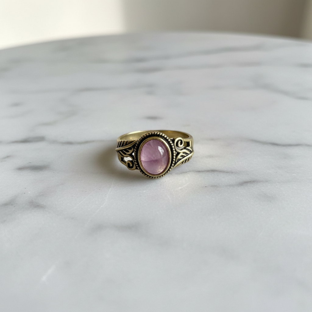 Anello Bronzato Vintage - Ametista
