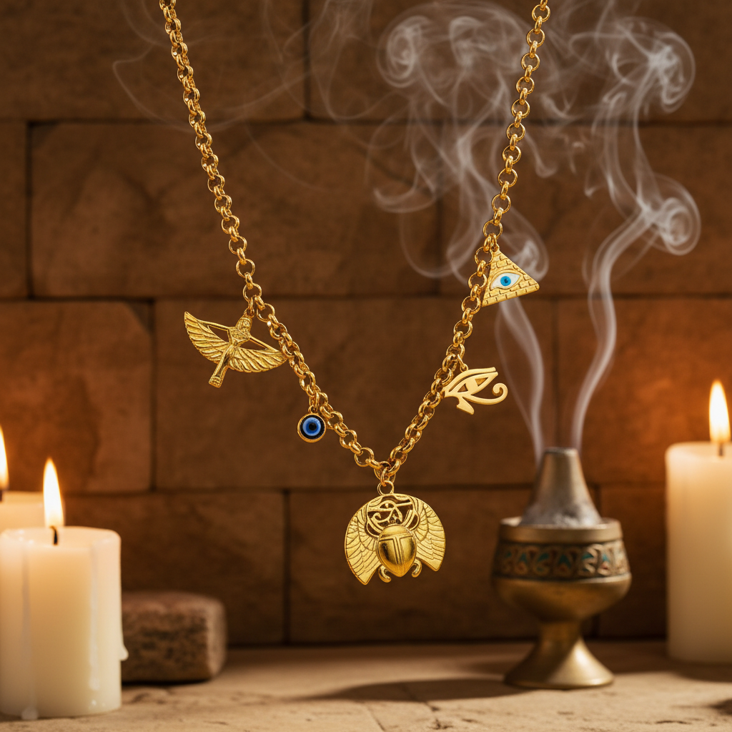 Collana Egizia - pietra antica con incenso e candele