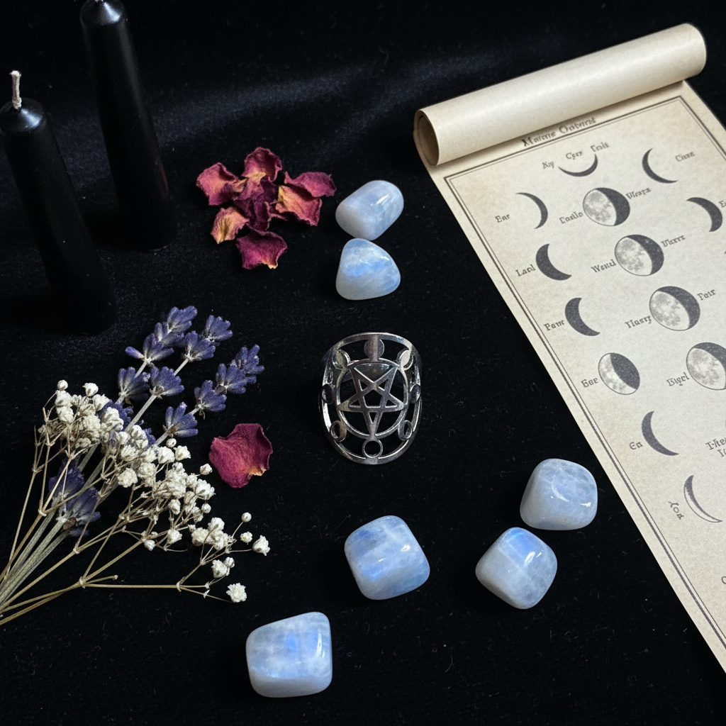 Anello Pentacolo Luna - Flat lay