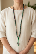 Japamala ruby zoisite - collana lunga 70cm indossata