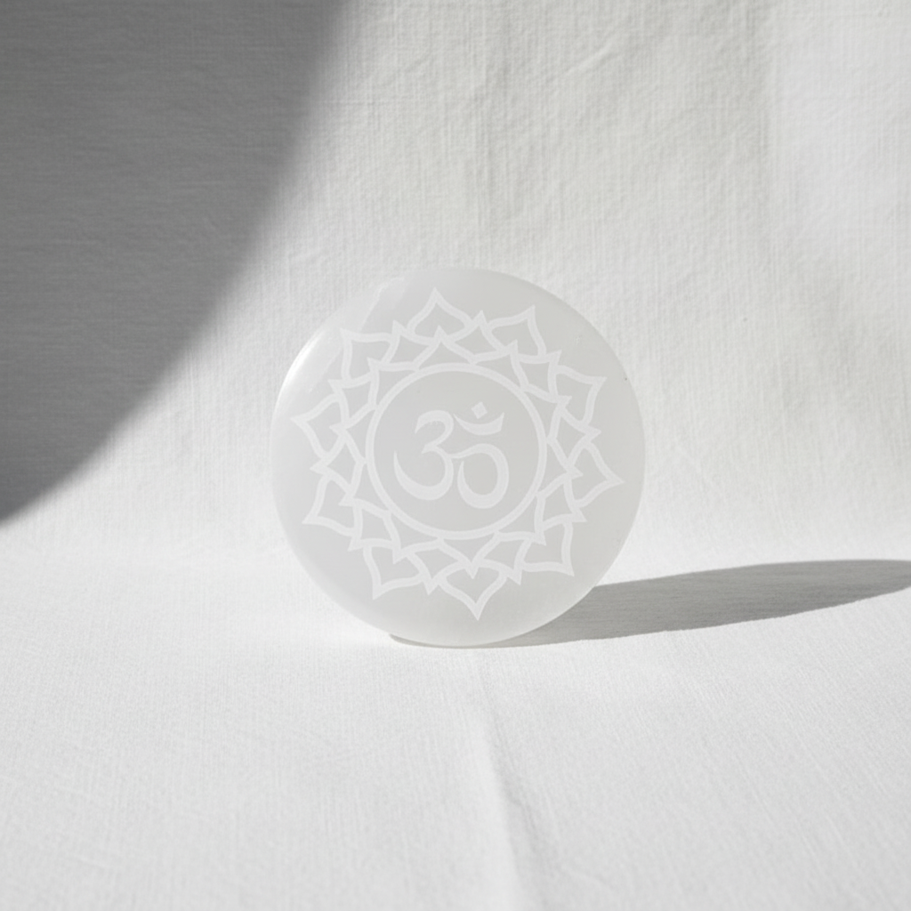 Disco Selenite Om Loto - Editoriale Minimalista