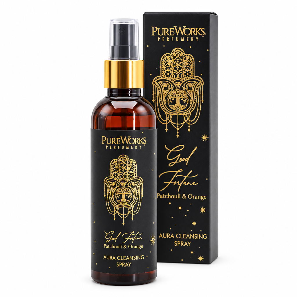 Spray per ambienti Good Fortune Patchouli e Arancia da 100 ml con confezione