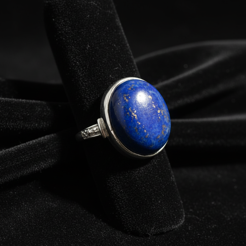 Anello lapislazzuli - macro dettaglio pietra