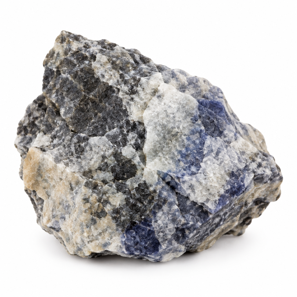 Sodalite grezza A++ su bianco