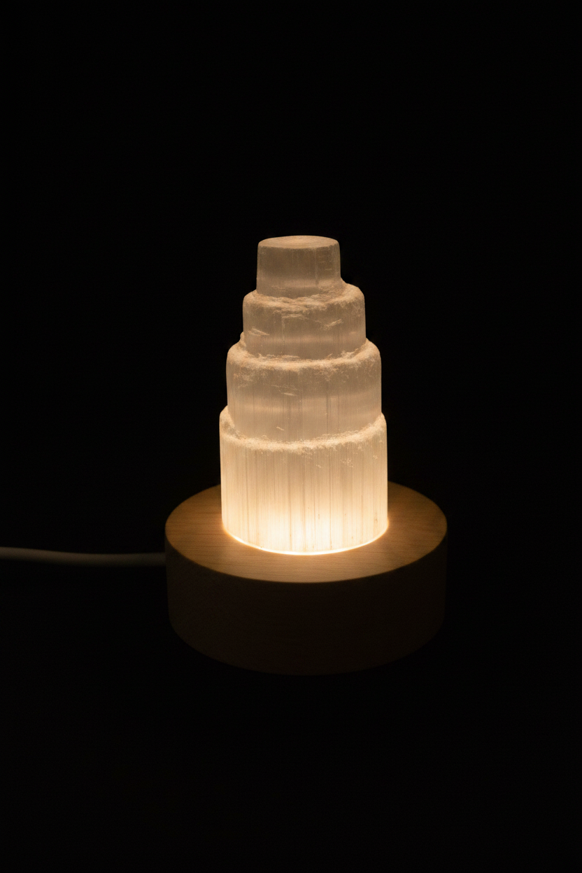 Lampada Selenite Torre - Editoriale Minimalista